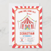Invitation d'anniversaire de carnaval du cirque (Devant)