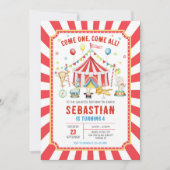 Invitation d'anniversaire de carnaval du cirque (Devant)