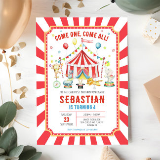Invitation d'anniversaire de carnaval du cirque