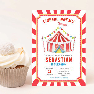 Invitation d'anniversaire de carnaval du cirque