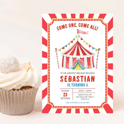 Invitation d'anniversaire de carnaval du cirque