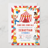 Invitation d'anniversaire de carnaval du cirque (Devant)