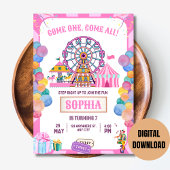 Invitation d'anniversaire de Carnaval Fille d'anni