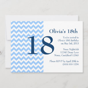 Invitation d'anniversaire de Carolina Blue et Navy