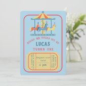 Invitation d'anniversaire de carrousel (Debout devant)