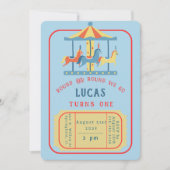 Invitation d'anniversaire de carrousel (Devant)