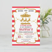 Invitation d'anniversaire de carrousel invitation  (Debout devant)