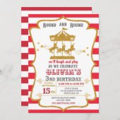 Invitation d'anniversaire de carrousel invitation  (Devant / Derrière)