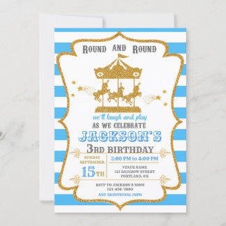 Invitation d'anniversaire de carrousel invitation
