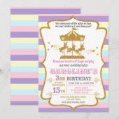 Invitation d'anniversaire de carrousel invitation  (Devant / Derrière)