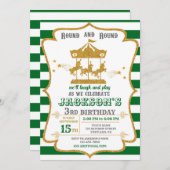 Invitation d'anniversaire de carrousel invitation  (Devant / Derrière)