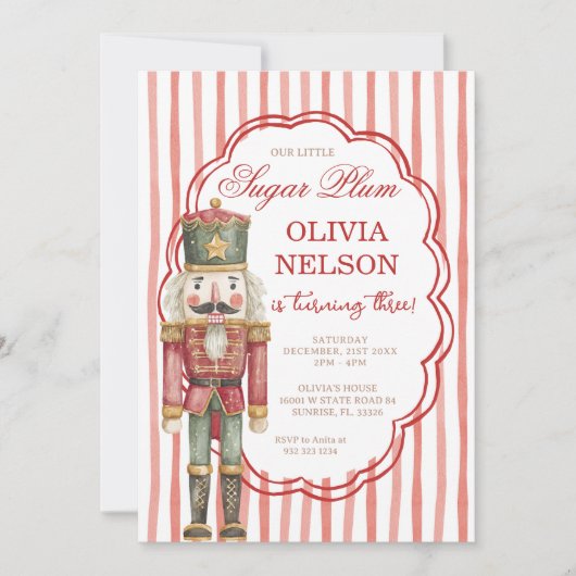 Invitation d'anniversaire de Casse-Noisette Sugar (Devant)
