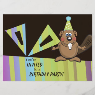 invitation d'anniversaire de castor