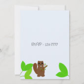 Invitation d'anniversaire de castor de dessin anim (Dos)