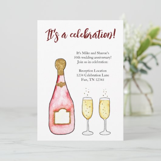 Invitation d'anniversaire de célébration au champa (Debout devant)