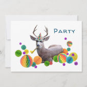 Invitation d'anniversaire de cerf (Devant)
