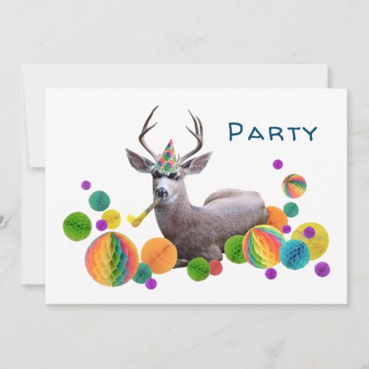 Invitation d'anniversaire de cerf (Devant)