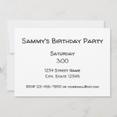 Invitation d'anniversaire de cerf (Dos)