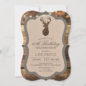 Invitation d'anniversaire de cerf rustique TOUT ÂG (Devant)