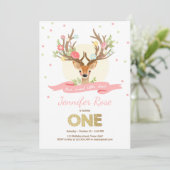 Invitation d'anniversaire de cerfs Antlers Woodlan (Debout devant)