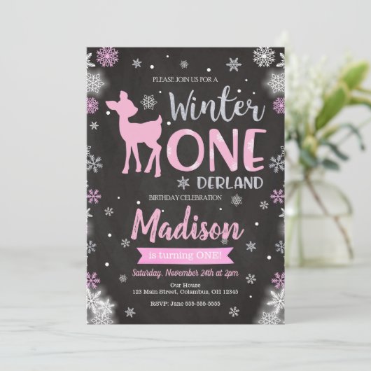 Invitation d'anniversaire de cerfs communs (Debout devant)