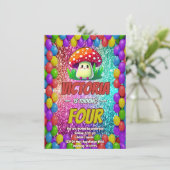 Invitation d'anniversaire de champignons pour enfa (Debout devant)