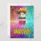 Invitation d'anniversaire de champignons pour enfa (Dos)