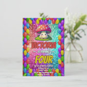 Invitation d'anniversaire de champignons pour enfa (Debout devant)