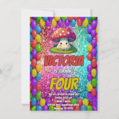 Invitation d'anniversaire de champignons pour enfa (Devant)