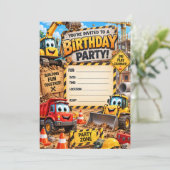 Invitation d'anniversaire de chantier de construct (Debout devant)