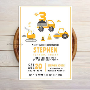 Invitation d'anniversaire de chantier de construct