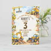 Invitation d'anniversaire de chantier de construct (Debout devant)
