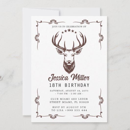 Invitation d'anniversaire de chasse (Devant)