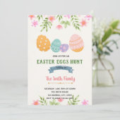 Invitation d'anniversaire de chasse aux œufs de Pâ (Debout devant)