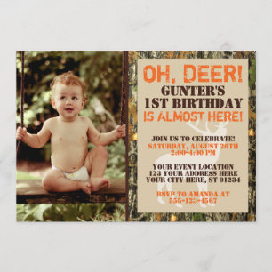 Invitation d'anniversaire de chasse de cerfs