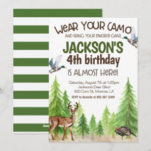 Invitation d'anniversaire de chasse personnalisée