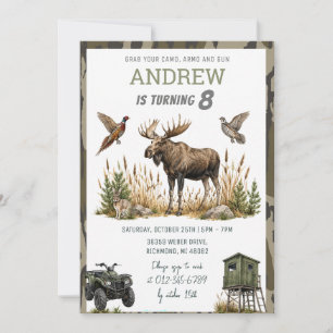 Invitation d'anniversaire de chasse personnalisée