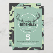 Invitation d'anniversaire de chasse pour des (Devant / Derrière)