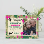Invitation d'anniversaire de chasse, pour garçon e (Debout devant)