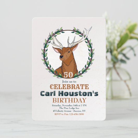 Invitation d'anniversaire de chasseur (Debout devant)