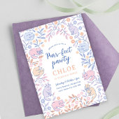 Invitation d'anniversaire de chat floral, Fête de