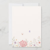 Invitation d'anniversaire de chat floral pastel po (Dos)