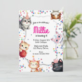 Invitation d'anniversaire de chat, invitation de f (Debout devant)