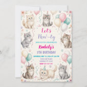 Invitation d'anniversaire de chat Kitten Party Paw (Devant)