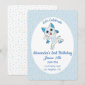 Invitation d'anniversaire de chat mignon (Devant / Derrière)