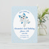 Invitation d'anniversaire de chat mignon (Debout devant)
