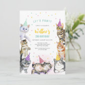 Invitation d'anniversaire de chat mignon (Debout devant)