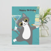 Invitation d'anniversaire de chat mignon (Debout devant)