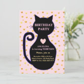 Invitation d'anniversaire de chat mignon (Debout devant)