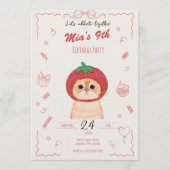 Invitation d'anniversaire de chat mignon | Invitat (Devant)